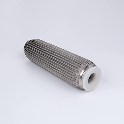 100 Micron 10" x 2.5" Stainless Steel Pleated Whole House Water Filter Cartridge, Universal Cleanable Water Filter Replacement for Well Water(100 Micron)