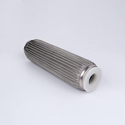 100 Micron 10" x 2.5" Stainless Steel Pleated Whole House Water Filter Cartridge, Universal Cleanable Water Filter Replacement for Well Water(100 Micron)