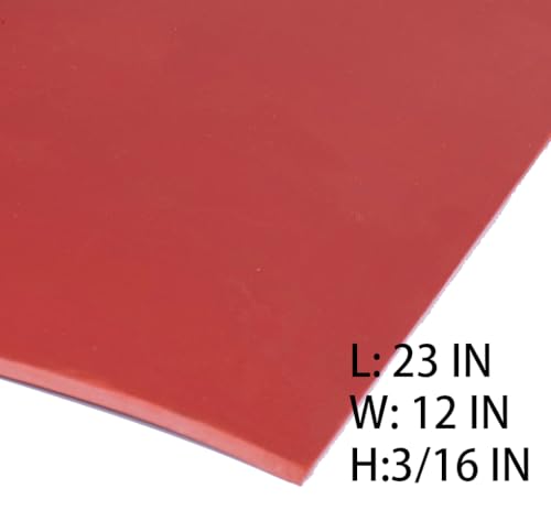 Neoprene Rubber Sheet Solid Rubber Strips Roll Mat PadInsulation High Temperature Rsistant for DIY Gaskets, Pads, Sealing, Cushion (Red, 12" X 23" X 3/16" (.187")) - color: Red, size: 12" X 23" X 3/16" (.187")