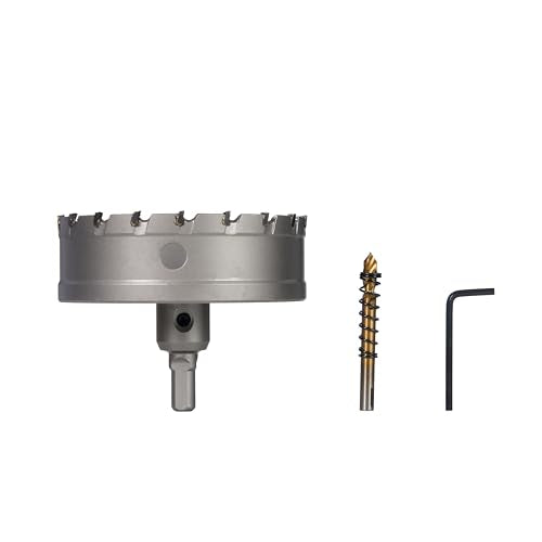 BLACK CANYON 4" Carbide Hole Saw, 18-Tooth YG10X Carbide Cutter Head with 3-Flat Shank, Ideal for Stainless Steel/Cast Iron/Aluminum - size: 4 inch