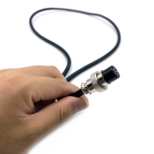 1.64 ft GX20 9 Pin Single Female Cable, GX20 9Pins Single Female Head Aviation Cordset Electrical Connector Panel Mount Circular Metal Adapter Cordset for Ships 5A 200V 20AWG (0.5meter) - size: GX20 9Pin