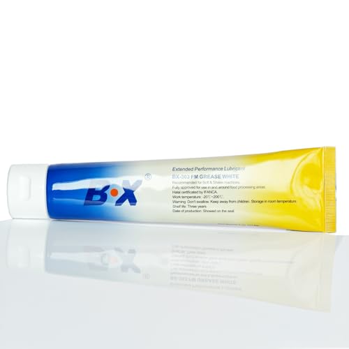 BX-303 FM Multi-Purpose Food Grade White Lubricating Grease (113g/4oz) - NSF & Halal Certified, High/Low Temperature, Anti-Noise for Ice Cream Machines, Stand Mixer Bearings & Gears (-20°C to 200°C)