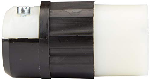 Leviton 5369-C 20A 125V Industrial Straight Blade Connector | Black/White - color: Black-White, style: Grounding