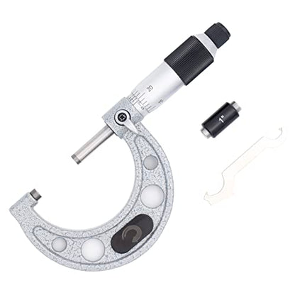 Clockwise Tools MMTR-02 Premium Outside Micrometer with Carbide Tip 1-2" Measuring Range 0.0001" Graduation Precision Machinist Tool - size: 1-2"