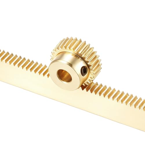 uxcell Brass Spur Gear and Gear Rack 0.5M 30T 10x5x300mm Rack Spur 5mm Bore - size: Gear Bore 5mm, (0.5M-30T)