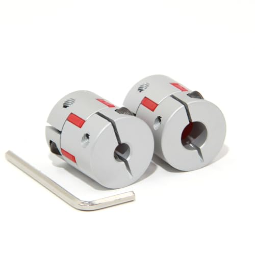 6.35mm to 10mm Bore Aluminium Plum Flexible Shaft Coupling Servo Stepper Motor Jaw D25xL30 Connector Flexible Shaft Couplers for 3D Printer/CNC Machine/DIY Encoder, 2pcs/Pack(6.35mmx10mm) - size: 6.35mmx10mm
