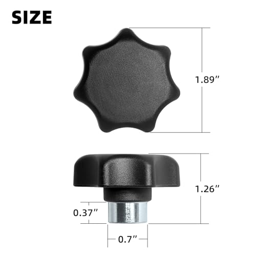 L-Track Fastening Knob, 3/8"-24UNF Thread, 6 Pack