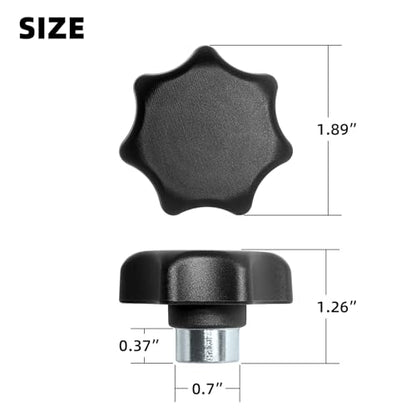 L-Track Fastening Knob, 3/8"-24UNF Thread, 6 Pack