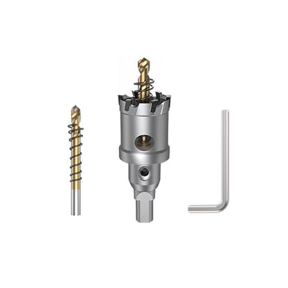 HUHAO TCT Hole Saw Kit 1-3/16"(30mm),Heavy Duty Tungsten Carbide Tipped Hole Drill Bit with Titanium-Plated Pilot Drill bit,Tipped Hole Cutters for Hard Metal,Alloy,Stainless Steel,Plastic,Iron - size: 1-3/16"(30mm)