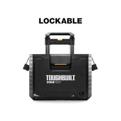 ToughBuilt StackTech Rolling Tool Box with 9-Inch Wheels, 250 lb Capacity - size: 2-in-1 Rolling (250 lb)