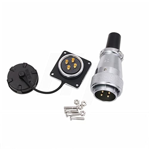 WS28 4 Pin Aviation Circular Metal Connector 25A Plug Socket Dustproof Industrial Power AC Solar Automotive Outdoor Application - size: 4 pin 25A