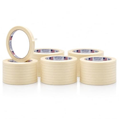WOD Utility Grade General Purpose Masking Tape, 1/4 inch x 60 yds (Pack of 36) Great for Home or Office, Painting, or Labeling, Adhesive Leaves no Residue - size: 1/4 inch - Pack of 36