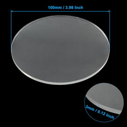 Hitefu Clear Circle Acrylic Sheets, 4 Inch, 10 Packs, 3mm Thick - size: 4 Inch