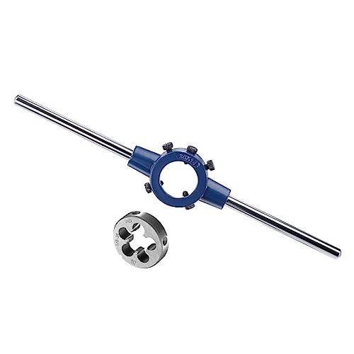 Die Stock Handle Set, 5/8-24 UNEF Thread Die & Fit 26mm-38mm OD / M12-M16 Die Wrench Tool Kit - (Applications: for Threading Repairing), 1-Set - size: 5/8-24 UNEF