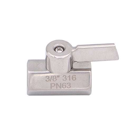 DERNORD Mini Ball Valve Stainless Steel 3/8" Female&Female NPT Thread (Pack of 2) - size: 3/8 Inch, style: Pack of 2