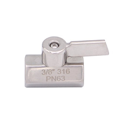 DERNORD Mini Ball Valve Stainless Steel 3/8" Female&Female NPT Thread (Pack of 2) - size: 3/8 Inch, style: Pack of 2