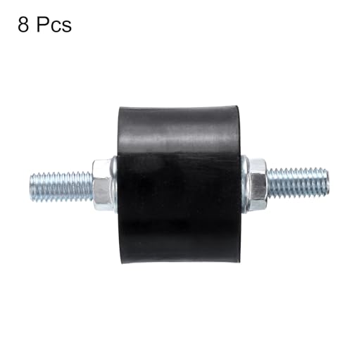 uxcell 4pcs M8x23mm Rubber Isolator Mounts with Studs 40x30mm Male Vibration Shock Absorber Zinc Plated Cylindrical Thread Mounts Anti Vibration Isolators with 8pcs M8 Lock Nuts - size: VV-D40*H30, M8*23