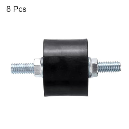 uxcell 4pcs M8x23mm Rubber Isolator Mounts with Studs 40x30mm Male Vibration Shock Absorber Zinc Plated Cylindrical Thread Mounts Anti Vibration Isolators with 8pcs M8 Lock Nuts - size: VV-D40*H30, M8*23