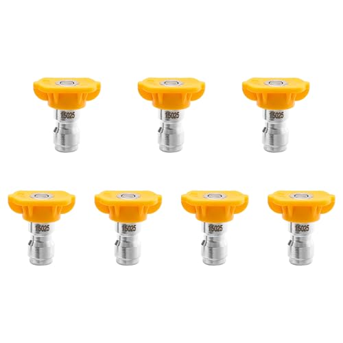 15° Yellow Pressure Washer Nozzle Tips for Cleaning Cars, Driveways - color: Yellow
