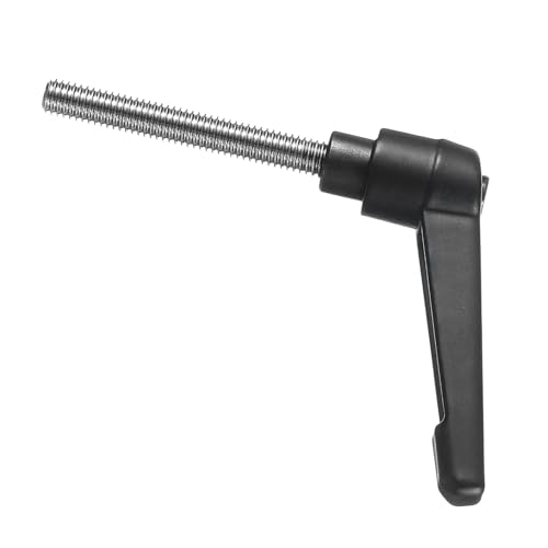 uxcell 2pcs Adjustable Clamping Lever Handle M6 x 45mm Metric 304 Stainless Steel Male Threaded Stud Hand Knobs Push Button Ratchet Rotating Screw Handles Bolts with Locking Lever Black - size: M6 x 45mm
