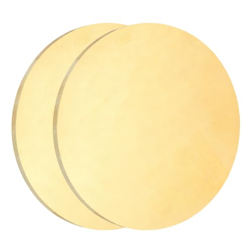 uxcell 2Pcs Brass Round Plate, 0.12"(3mm) Thick 2"(51mm) Dia H65 Brass Round Disc Blank Metal Sheet Copper Circle Disc for Metal Stamping DIY Crafts - size: 0.12"x 2"