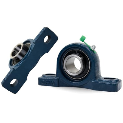 Jeremywell UCP202-10 Pillow Block Bearing (2 Pack), 5/8 inch Bore, 2 Bolt Flange Mounted, Solid Cast Iron Base, Self-Alignment - size: UCP202-10