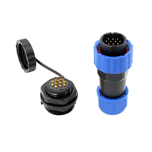 SD20 Waterproof Aviation Circular Plastic Connector for Outdoor Power System LED Lighting (10 pin, Male Plug and Female Panel Socket) - color: Male Plug and Female Panel Socket, size: 10 pin