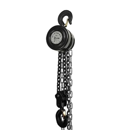 Hand Chain Hoist, 3 Ton 6614 Lbs Capacity 10 Feet Manual Chain Hoist with 2 Heavy Duty Hooks, Manual Lever Chain Hoist for Warehouse Building Automotive Machinery, Black - style: Black