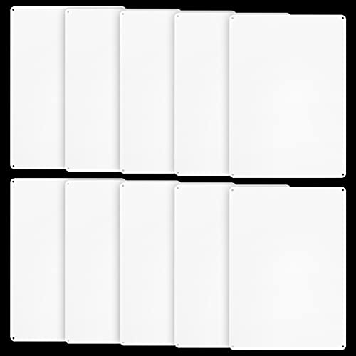 10-Pack White Blank Sign, 10"x 7" Plastic