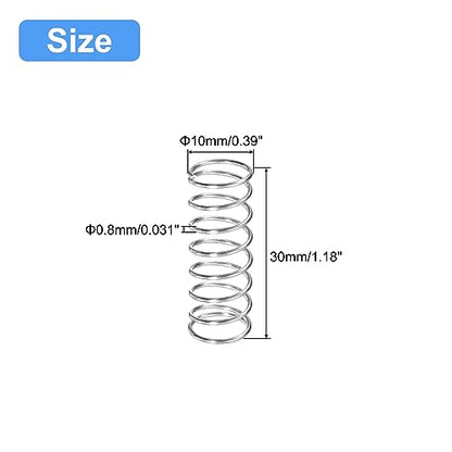 uxcell 5Pcs Compression Spring 304 Stainless Steel 10mmOD,0.8mmWD,30mmFL - size: 0.8mmx10mmx30mm
