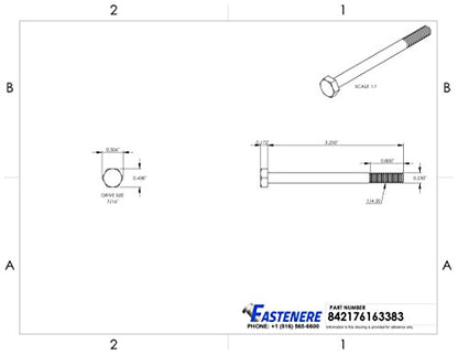 1/4-20 x 3-1/4" Hex Head Cap Screw Bolts, External Hex Drive, Stainless Steel 304, Partially Threaded, Stainless Steel, Quantity 10 - size: 1/4-20 x 3-1/4 Inch (10 Pack)