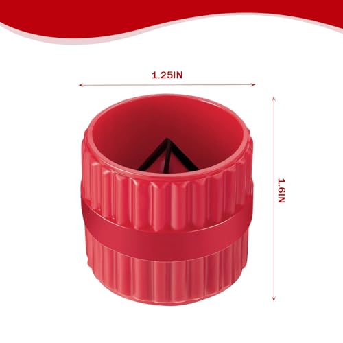 Pipe Reamer Deburring Tool, Inner & Outer for Copper PVC Brass Tubes Red - color: Red