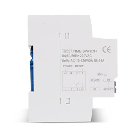 TM627 Multi-Voltage Programmable Auto Cycle Timer Switch 12VDC/AC 16A Load 1 Second-99 Hours DIN Rail Mount Digital Time Relay - size: 12VDC/AC