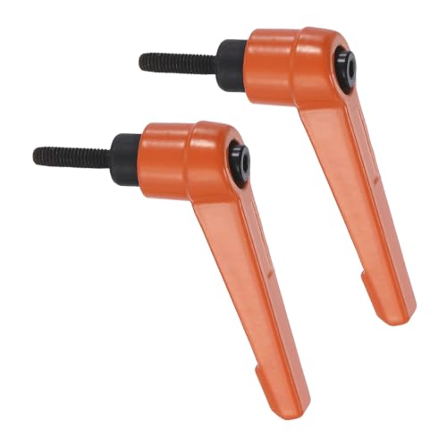 uxcell Clamping Lever Handles for Lathe, M4x16mm Male Thread Orange 2Pcs - size: M4x16mm