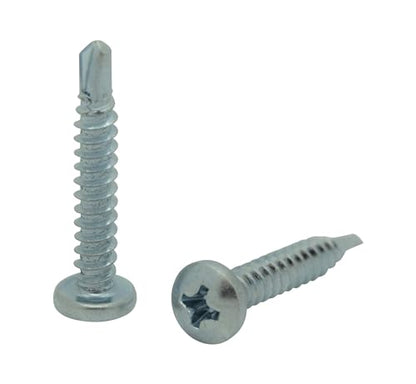 BCP Fasteners Zinc-Plated Pan Head Sheet Metal Screws, 100 Pack - size: #10 x 1"