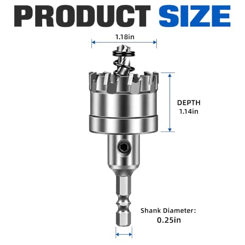 TCT Hole Saw 30mm Hex Shank Metal Hole Cutter - size: 30mm