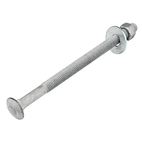 1/2" x 8" (25 Pack) Galvanized Carriage Bolt Kit Grade 307A Includes 1/2" USS Flat Washers (25 pcs) and 1/2"-13 Hex Nuts (25 pcs), Hot Dip Galvanized for Exterior Use by Makers Bolt - size: 1/2 x 8