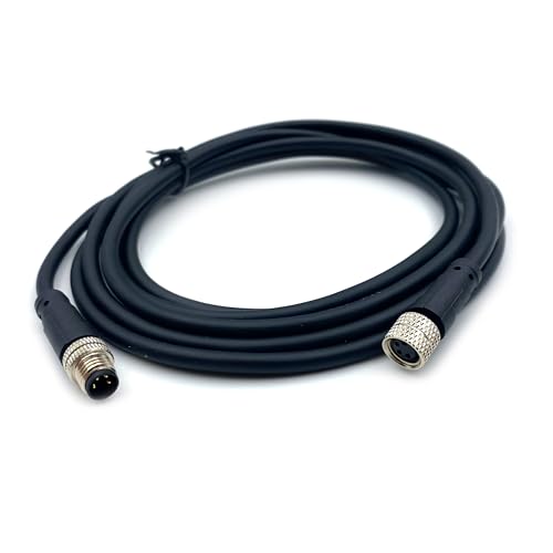 M8 4 Pins Male to Female Connector Cable, A Code Straight Molding Cable Female to Male Aviation Sensor Electrical PVC Cable 60V 4A AC/DC Industrial Molded Cable AWG24（5Meter） - size: 16.4ft