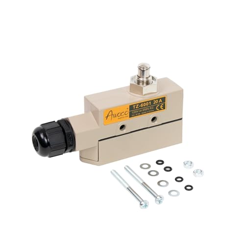 Awoco Heavy Duty Commercial Plunger Door Micro Switch for Air Curtains, 250V 20A IP 65 Limit Switch Type NO and Type NC (TZ-6001-20A) - style: TZ-6001-20A