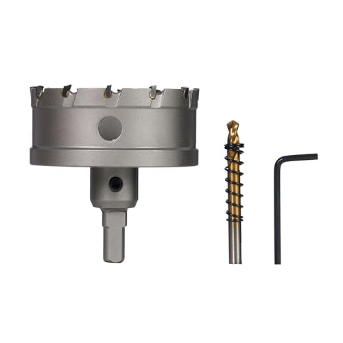 BLACK CANYON 3" Carbide Hole Saw, 12-Tooth YG10X Carbide Cutter Head with 3-Flat Shank, Ideal for Stainless Steel/Aluminum/Carbon Steel - size: 3 inch