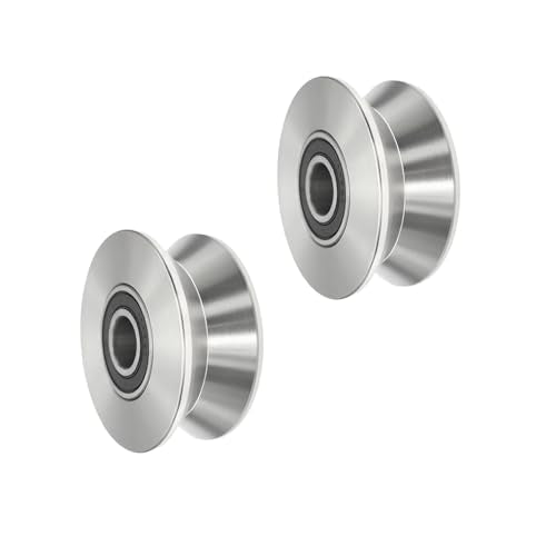 Sliding Gate Wheel Stainless Steel V Groove Wheel Heavy Duty Conveyor Rollers Industrial Caster Ball Bearing Pulley Rolling Gate Hardware Kit for Garage Door Machinery - size: 2pc 3inV