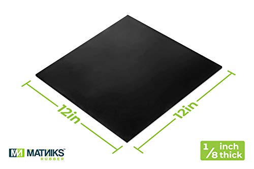 MATNIKS Nitrile Rubber Sheet (NBR) -12in x12in x 1/8” Thick, Fuel and Oil Resistant, Shore A60 Hardness, Black Smooth Finish, Ideal for Gaskets, Sealing, Automotive, Machinery, Plumbing, DIY Projects - size: 12x12x1/8-inch Black
