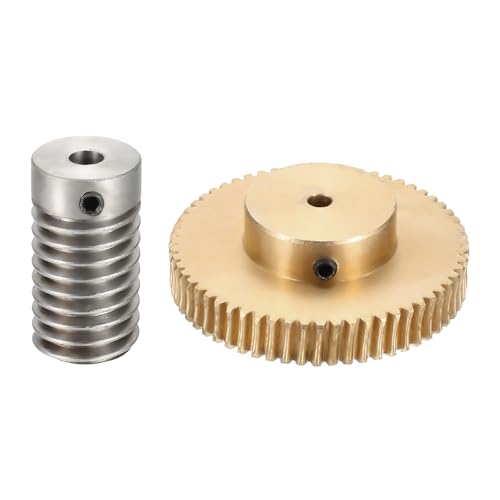 uxcell Worm Gear Set 60T 1:60 Reduction Rate1045 Steel Rod 5mm Bore - size: Gear-4mm, Rod-5mm Bore, style: 0.8M-60T