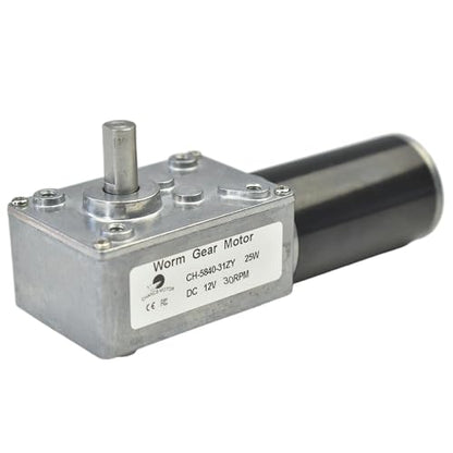 CHANCS DC 12V 30RPM Worm Gear Motor Self-Locking Mini Motor for DIY Robot,Rotary Table - size: 30RPM