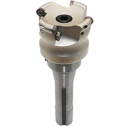 2.5 Inch Face Milling Cutter Holder EMR 5R 63MM CNC end Milling Cutter + R8-FMB22 Shank Face Shell Mill Arbor + 4pcs RPMW1003 Carbide Inserts + 8mm Hexagon Wrench + T15 Wrench CNC Machine Tools