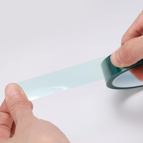 3 Rolls High Temperature Masking Tape 1/4" x216ft(6mmx33m) 0.05mm Thick PET Film Silicone Adhesive Heat Resistant Tapes for Heat Press Anodizing Circuit Board, Green