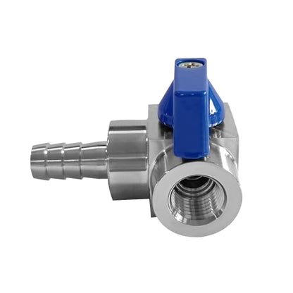 Beduan 304SS 3/8 Barb x 1/4 NPT Female 90 Degree Elbow Ball Valve Shut Off - size: 3/8"Barb to 1/4 NPT Female