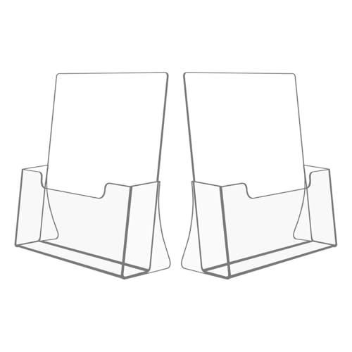 NIUBEE Acrylic Brochure Holder 8.5 x 11, Flyer Holder Stand Display, 2 Pack - size: 8.5" x 11", style: 2 Pack