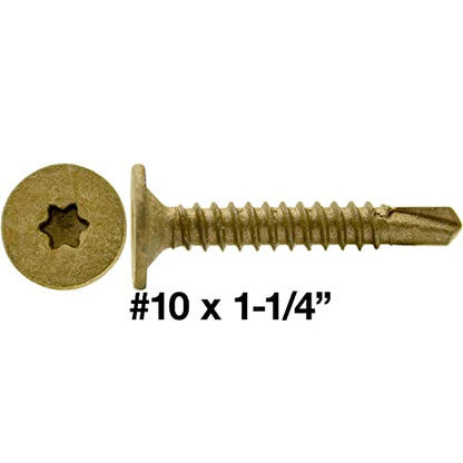 10-16 X 1-1/4" Wood to Metal - Self Tapping TEK Screw Star/TORX Drive - CASE Qty 42 1 Pound Boxes 5,838 Screws - size: 1 LB CASE