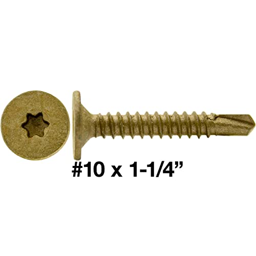 Jake Sales #10-16 X 1-1/4" Wood to Metal Self Tapping TEK Screw Star/TORX Drive (Full Box 3,900 Screw Count) - size: FULL BOX